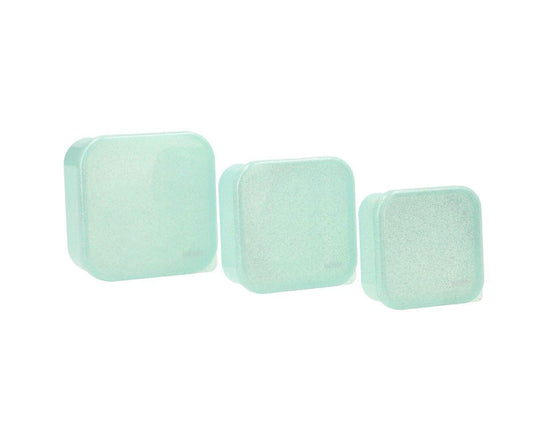 3 Lancheiras Snacks - Glitter Menta