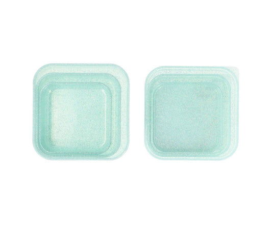 3 Lancheiras Snacks - Glitter Menta