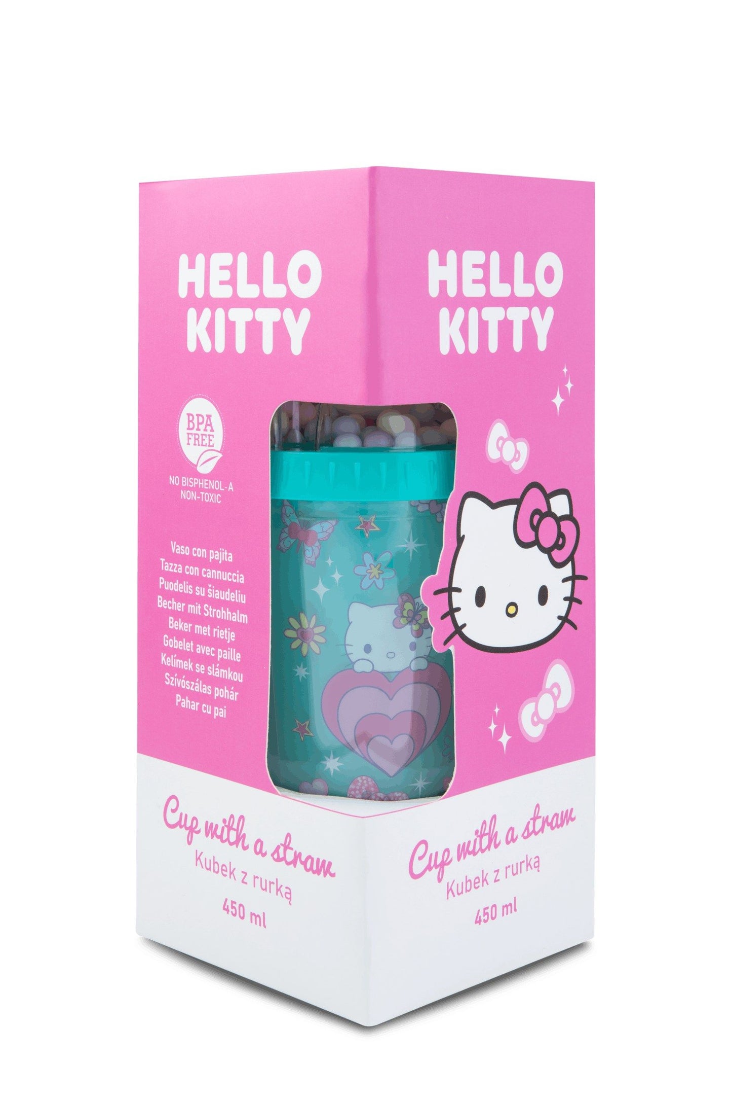 Copo com Palhinha 450ml Hello Kitty
