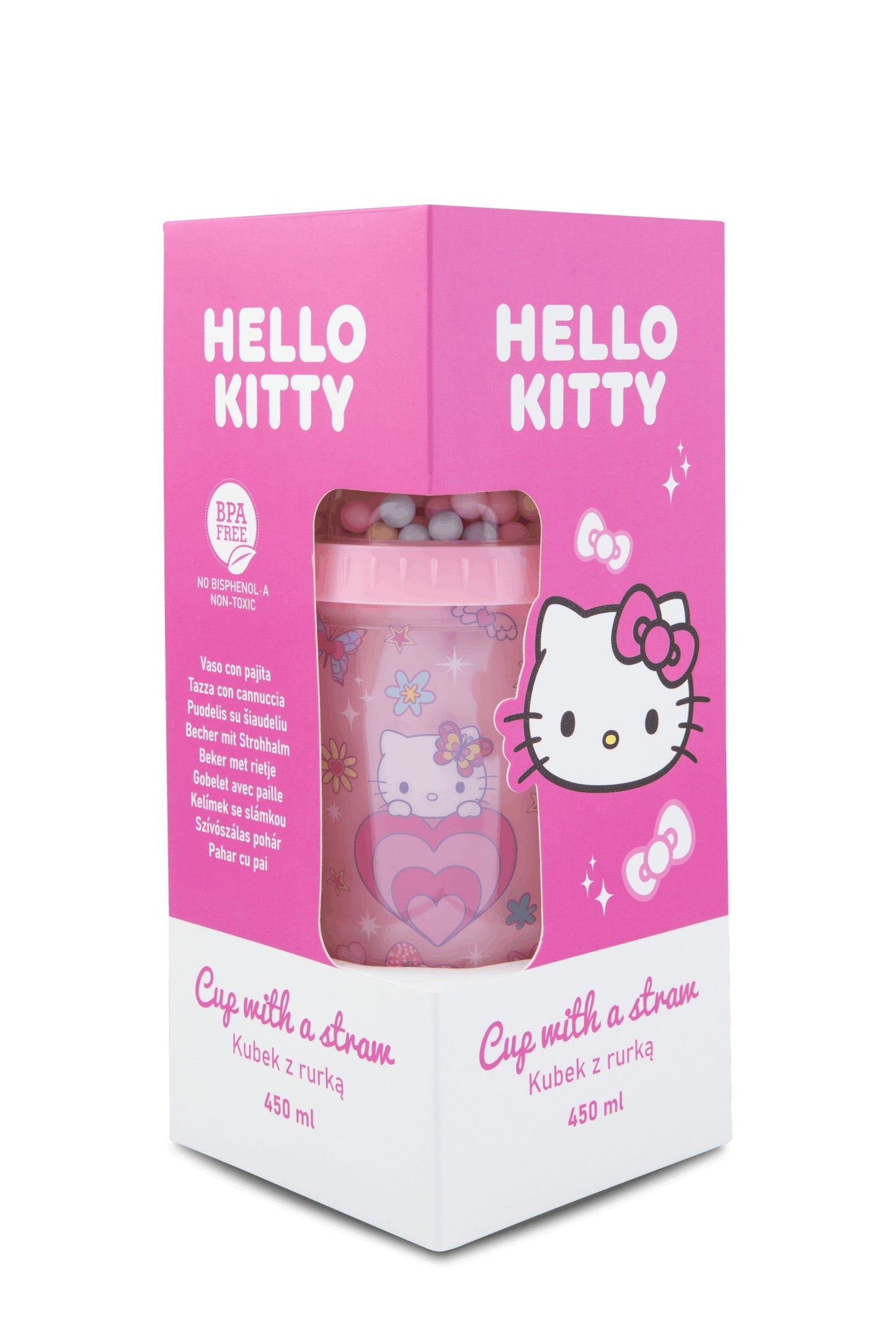 Copo com Palhinha 450ml Hello Kitty