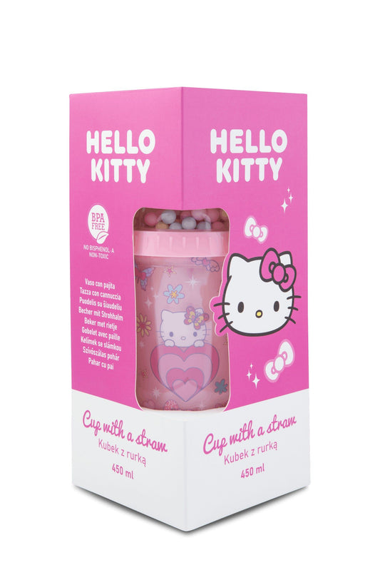 Copo com Palhinha 450ml Hello Kitty