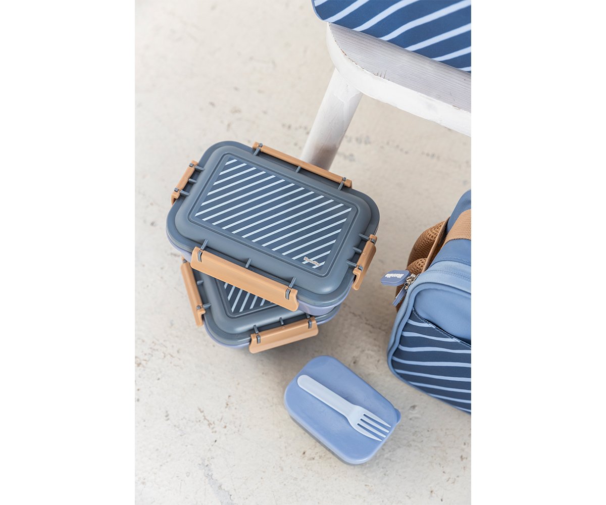 Lancheira Bento Stripes Blues