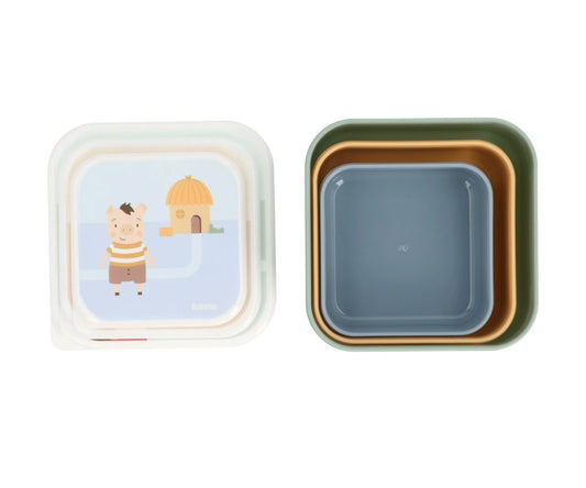 Caixa Lancheira 3pcs - Os Três Porquinhos