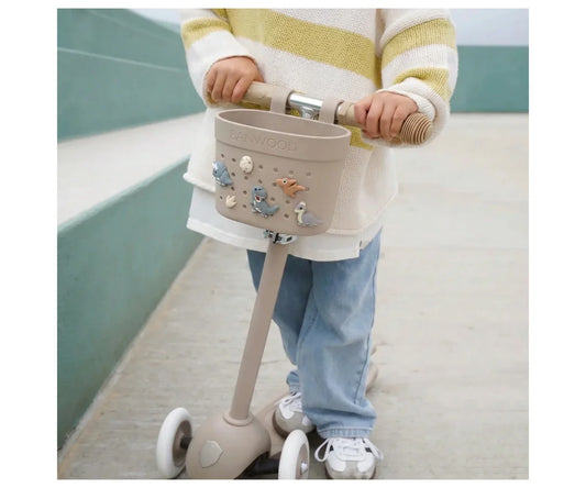 Trotinete Eco Banwood + Cesta Pin & Ride Sand