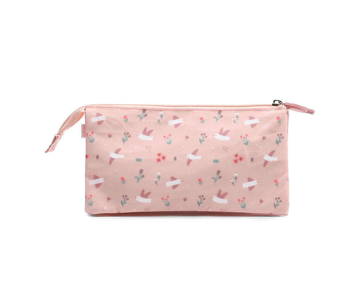 Estojo 3 Compartimentos Personalizado Blossom Birds