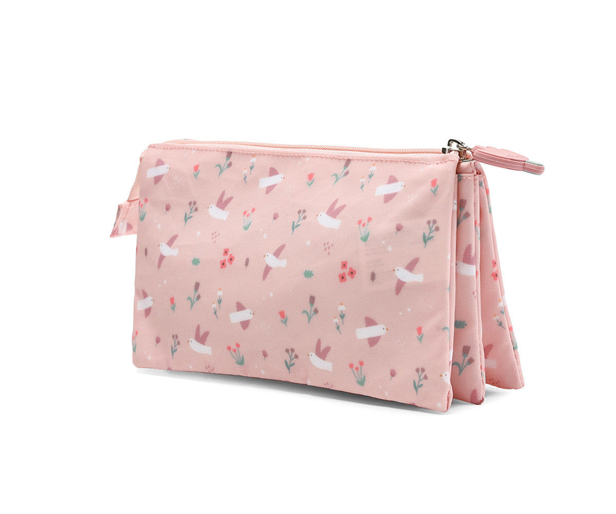 Estojo 3 Compartimentos Personalizado Blossom Birds