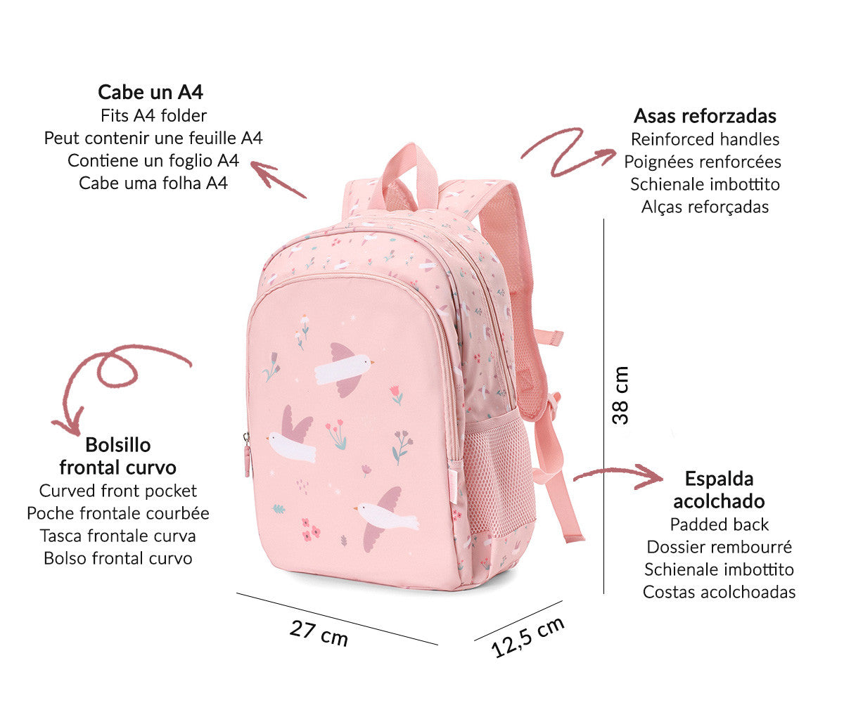 Mochila Escolar Blossom Birds