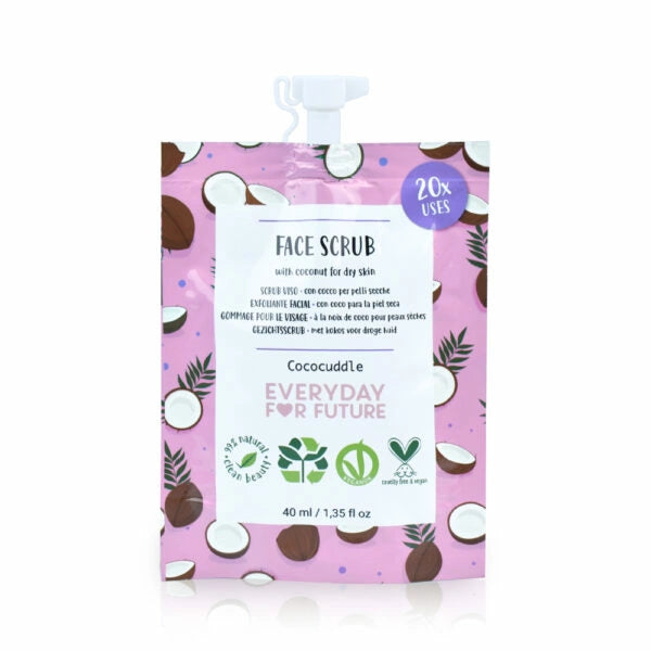 Esfoliante facial hidratante com óleo de coco