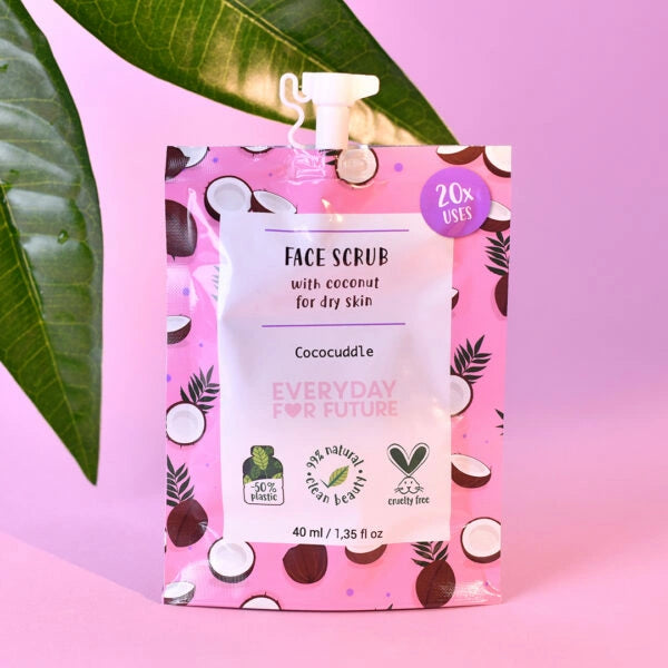 Esfoliante facial hidratante com óleo de coco