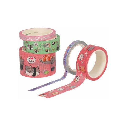 Conjunto de fita cola de papel/Sticky tapes - Gato