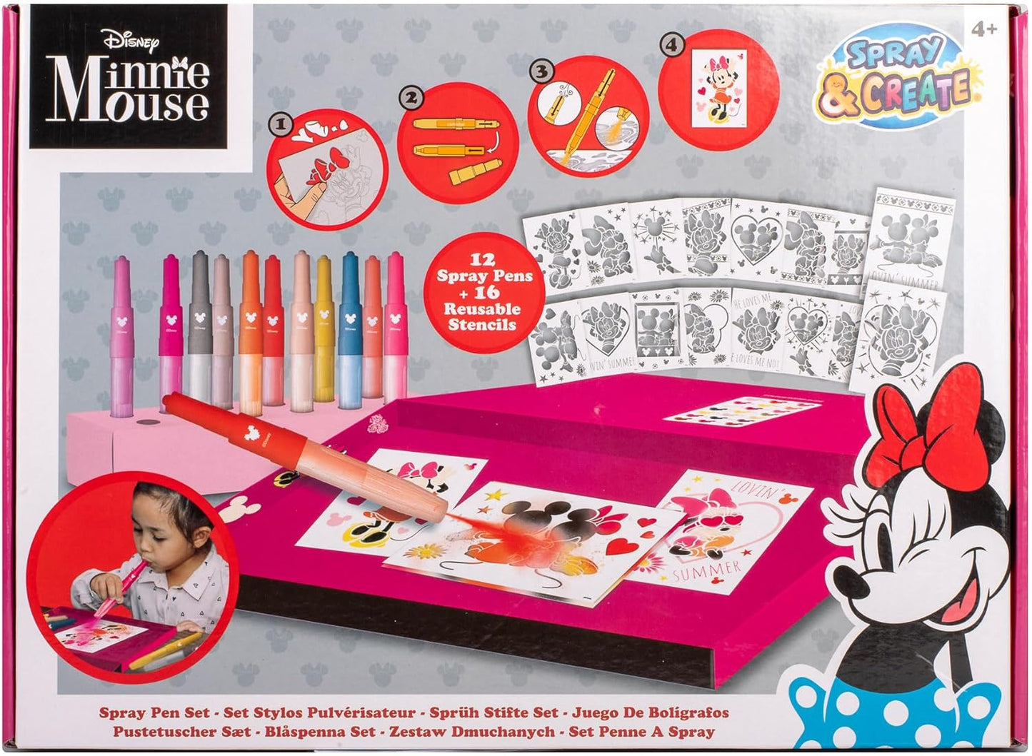 Minnie -set colorir canetas spray