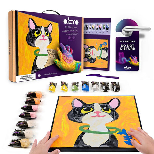 Okto - Set creativo 3D pinta c/numeros Gato