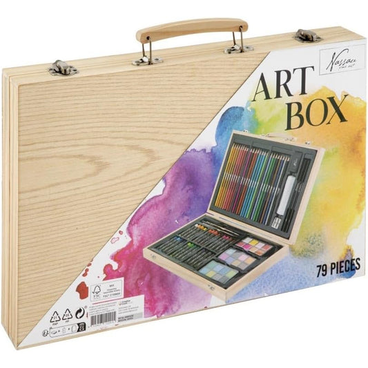 CAIXA DE PINTURA EM MADEIRA 79 PCS