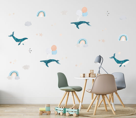 Wallstickers baleia e balões