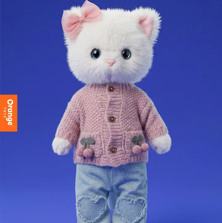 Peluche lucky kitty Sophie: Cerejas em malha