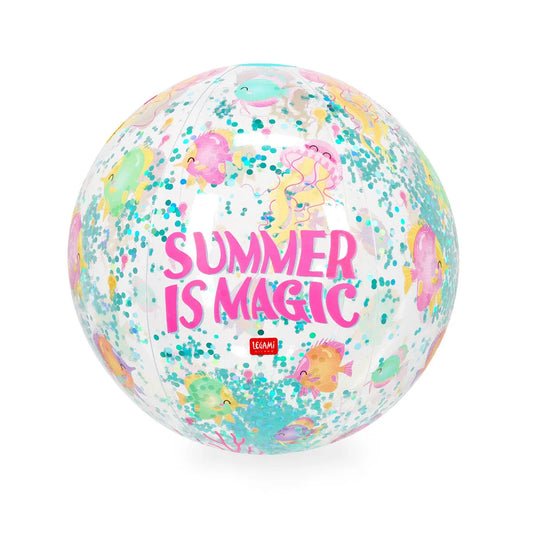 BOLA DE PRAIA INSUFLÁVEL COM GLITTER - SUMMER IS MAGIC