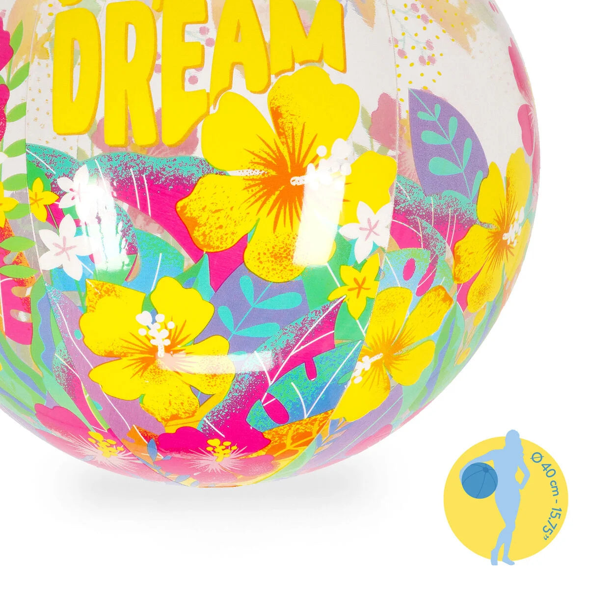 BOLA DE PRAIA INSUFLÁVEL COM GLITTER - TROPICANA DREAM