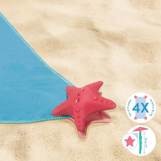 Set 4 estrelas p/prender toalhas de praia - Starfish