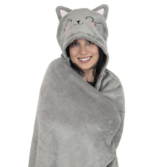 Cobertor com capuz Gato - Cosy Hugs