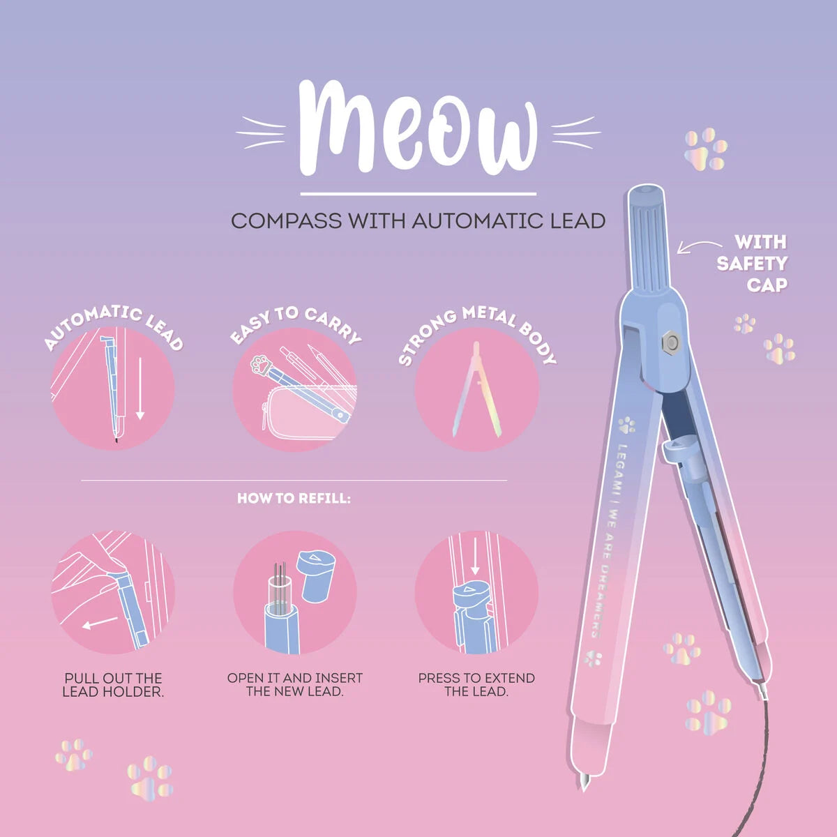 Compasso com lapiseira - Meow