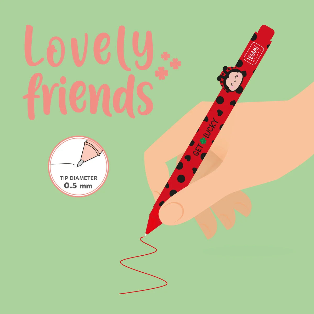 Caneta Gel - Lovely Friends - Joaninha