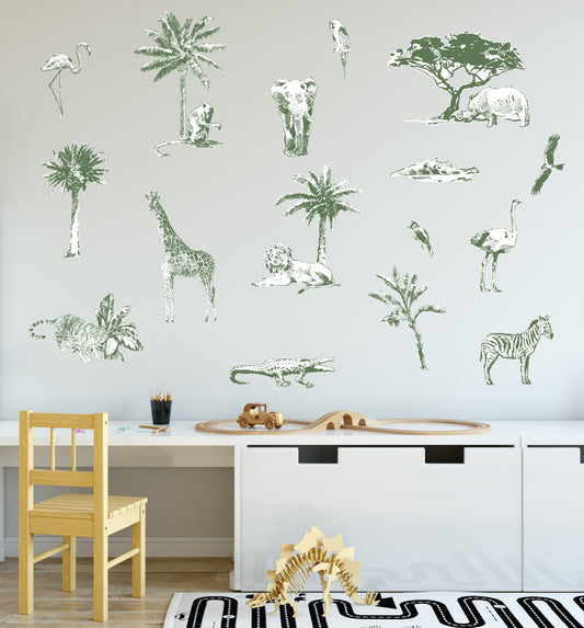 Vinilos decorativos safari verdes