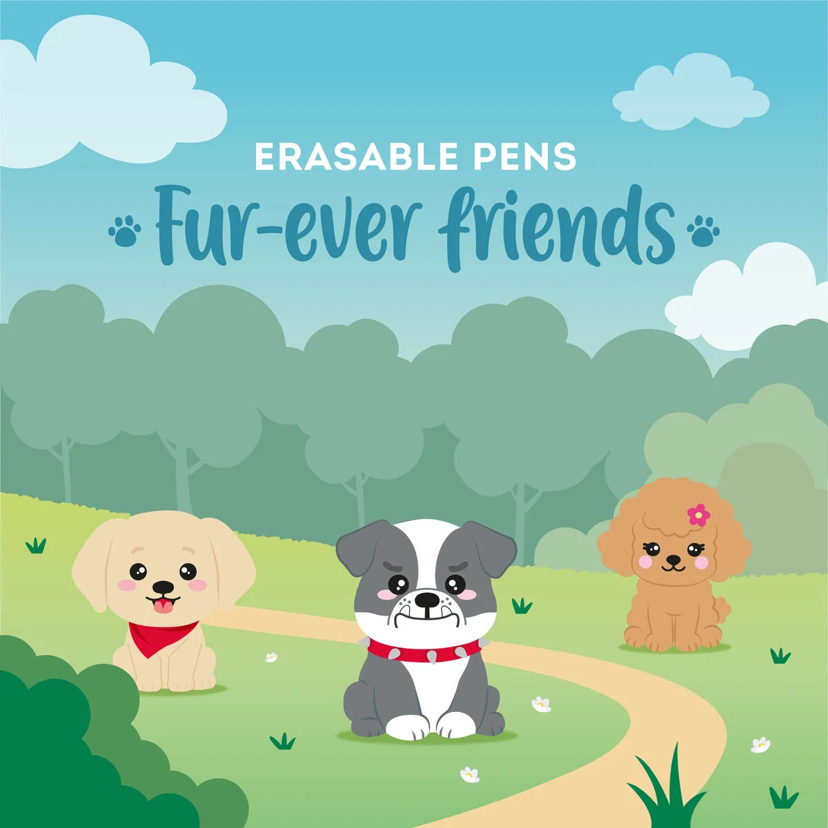 Conjunto de 3 Canetas Apagáveis - Fur-ever Friends