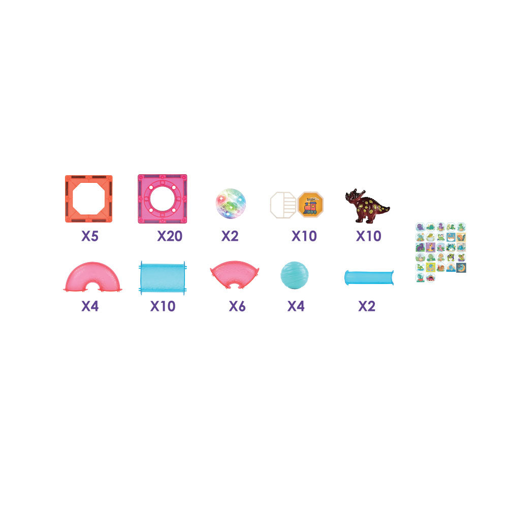 Magnetic jogo magnetico Luminous Dino  Game 73 Pcs