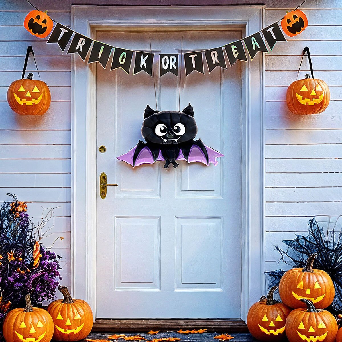 Conjunto de Decoração de Portas de Halloween - "Doces ou Travessuras"