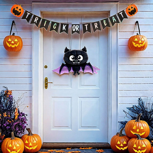Conjunto de Decoração de Portas de Halloween - "Doces ou Travessuras"