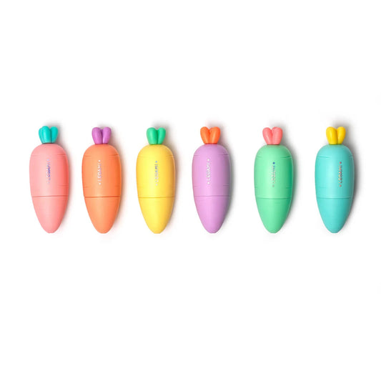 Conjunto de 6 Mini Marcadores - Equipa Cenouras