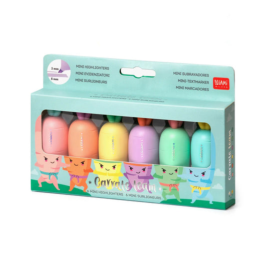Conjunto de 6 Mini Marcadores - Equipa Cenouras