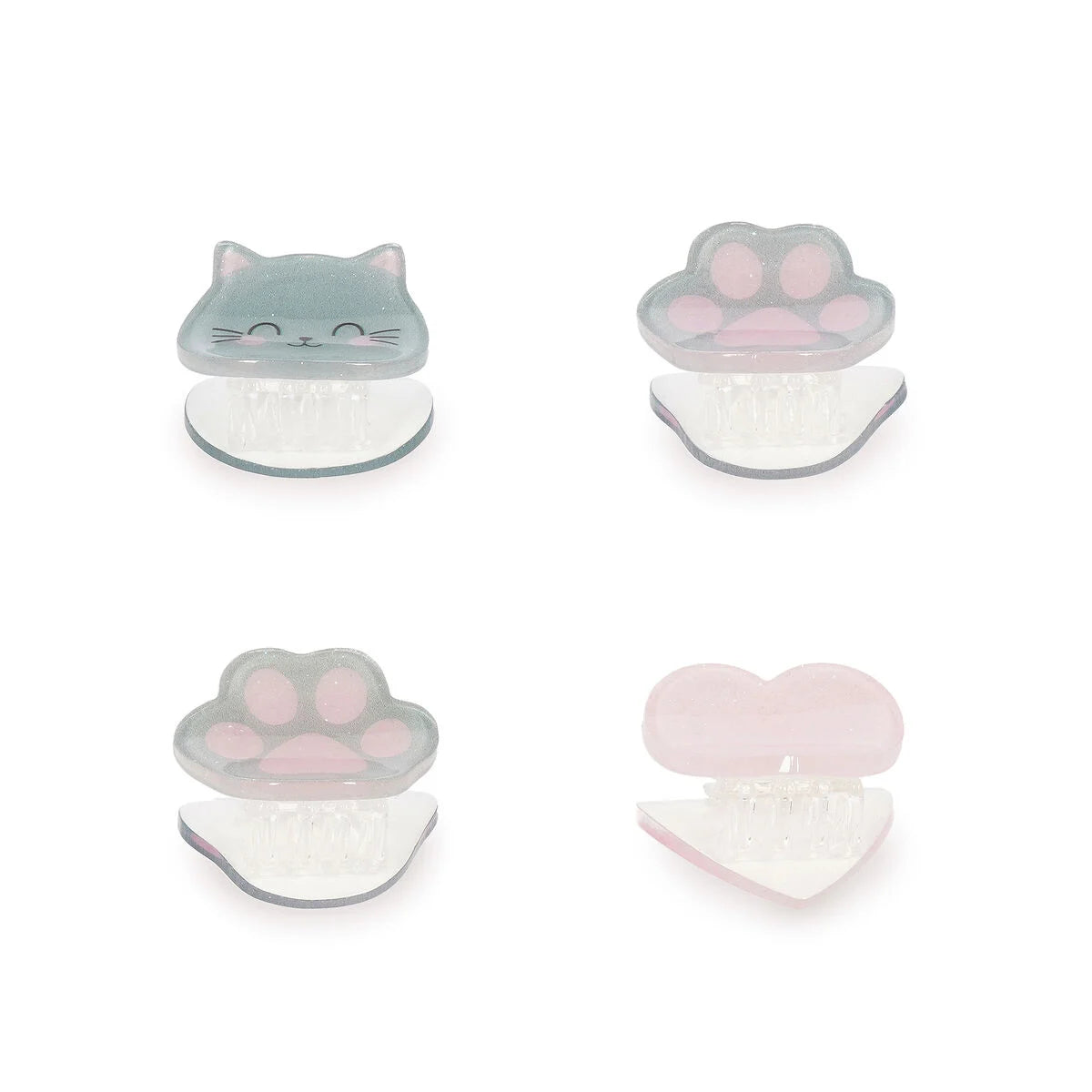 Conjunto de 4 mini molas de cabelo - Gato