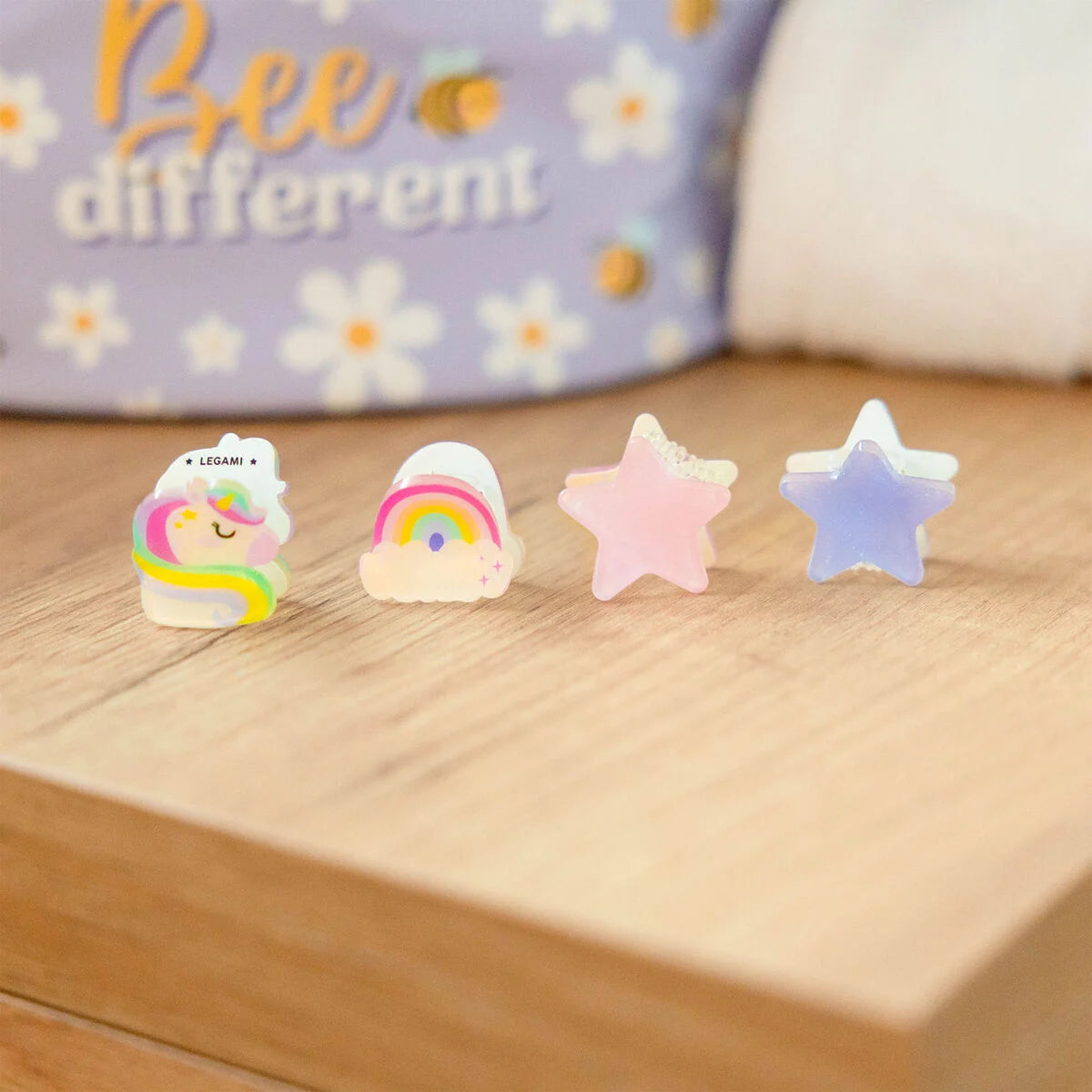 Conjunto de 4 mini molas de cabelo - Unicórnio