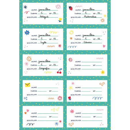 Pack de 40 etiquetas para material - The Happy Gang