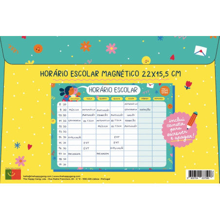 Horario escolar magnético: The Happy Gang 