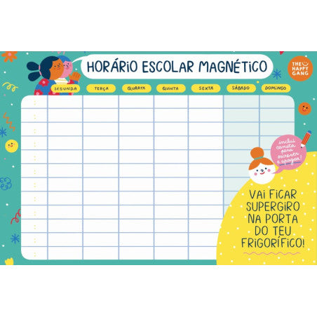 Horario escolar magnético: The Happy Gang 