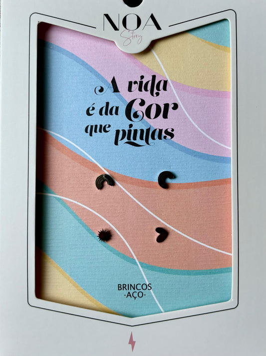 Brinco Aço Prateado - A Vida da Cor que Pinta