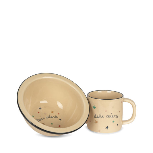 Copo e tigela de cerâmica - Étoile Coloré