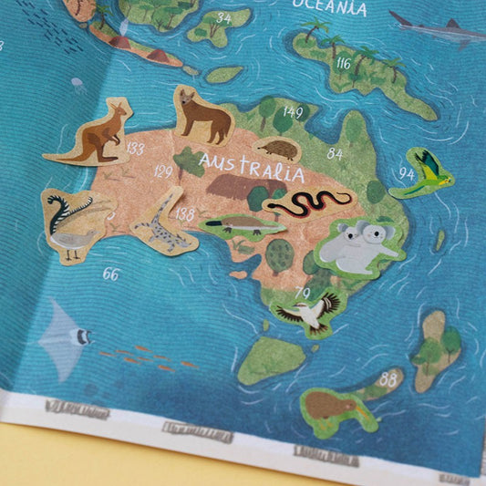 Cartaz e adesivos do mundo animal
