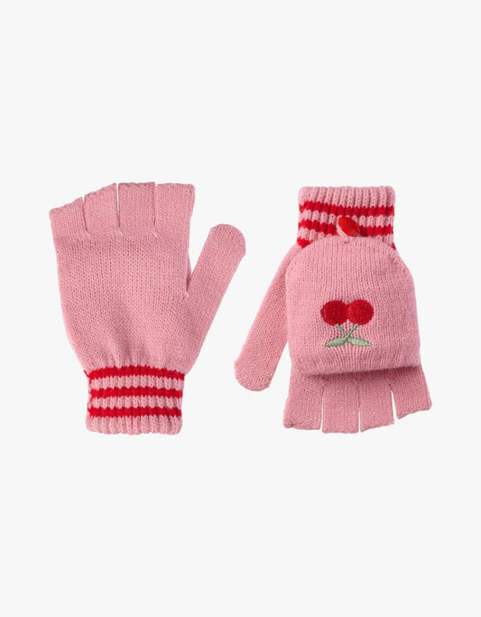 Luvas de malha 3/6 anos - Cerejas