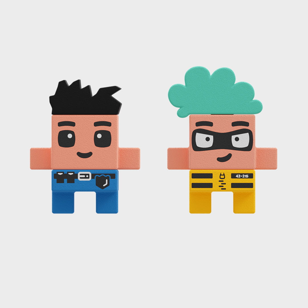 Carro de polícia e loja de joias 80pcs - Mini Waffle City