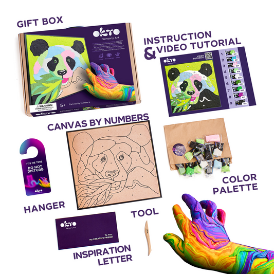 Okto - Set creativo 3D pinta c/numeros Panda