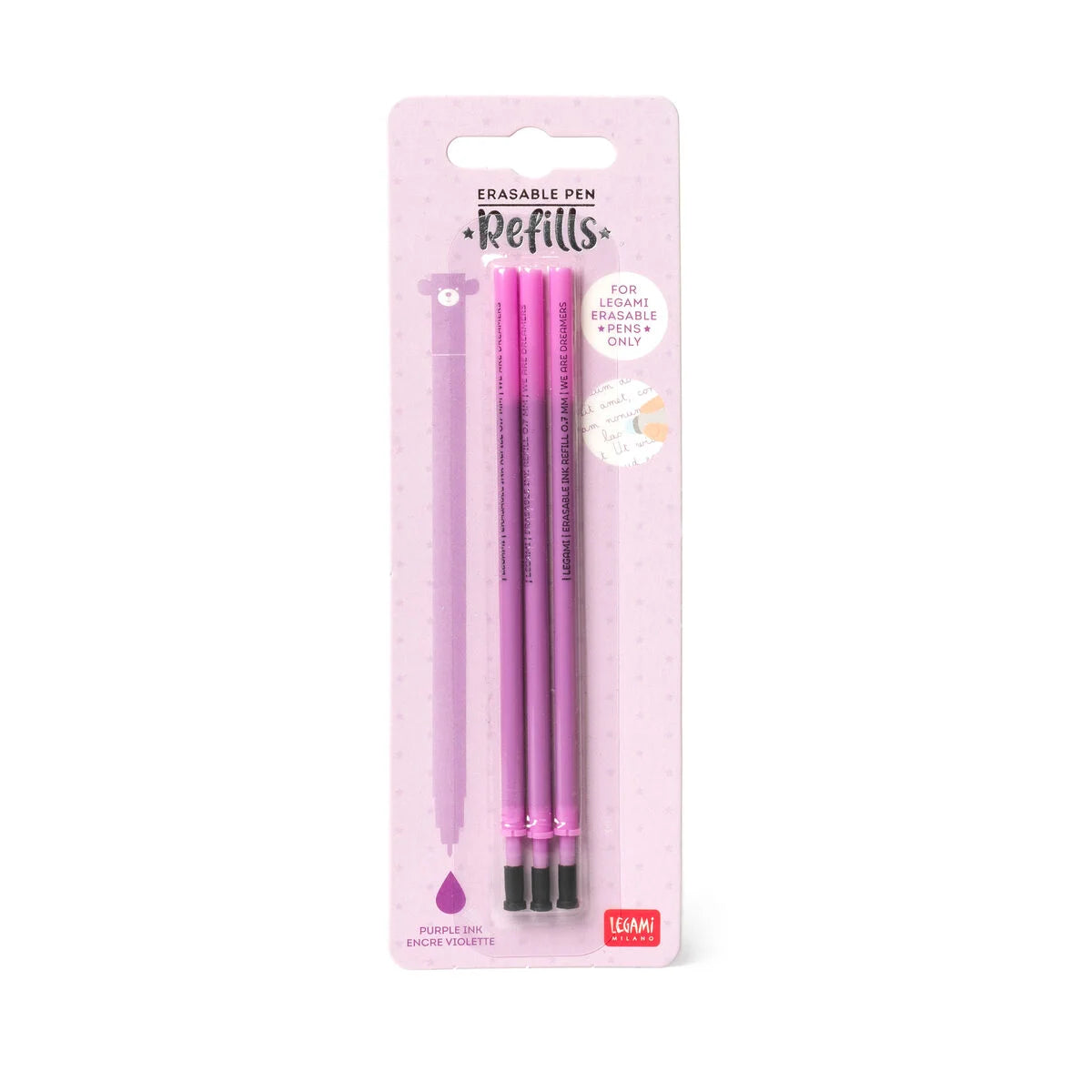 Conjunto de 3 Recargas para Canetas Apagáveis Legami - Tinta Roxo