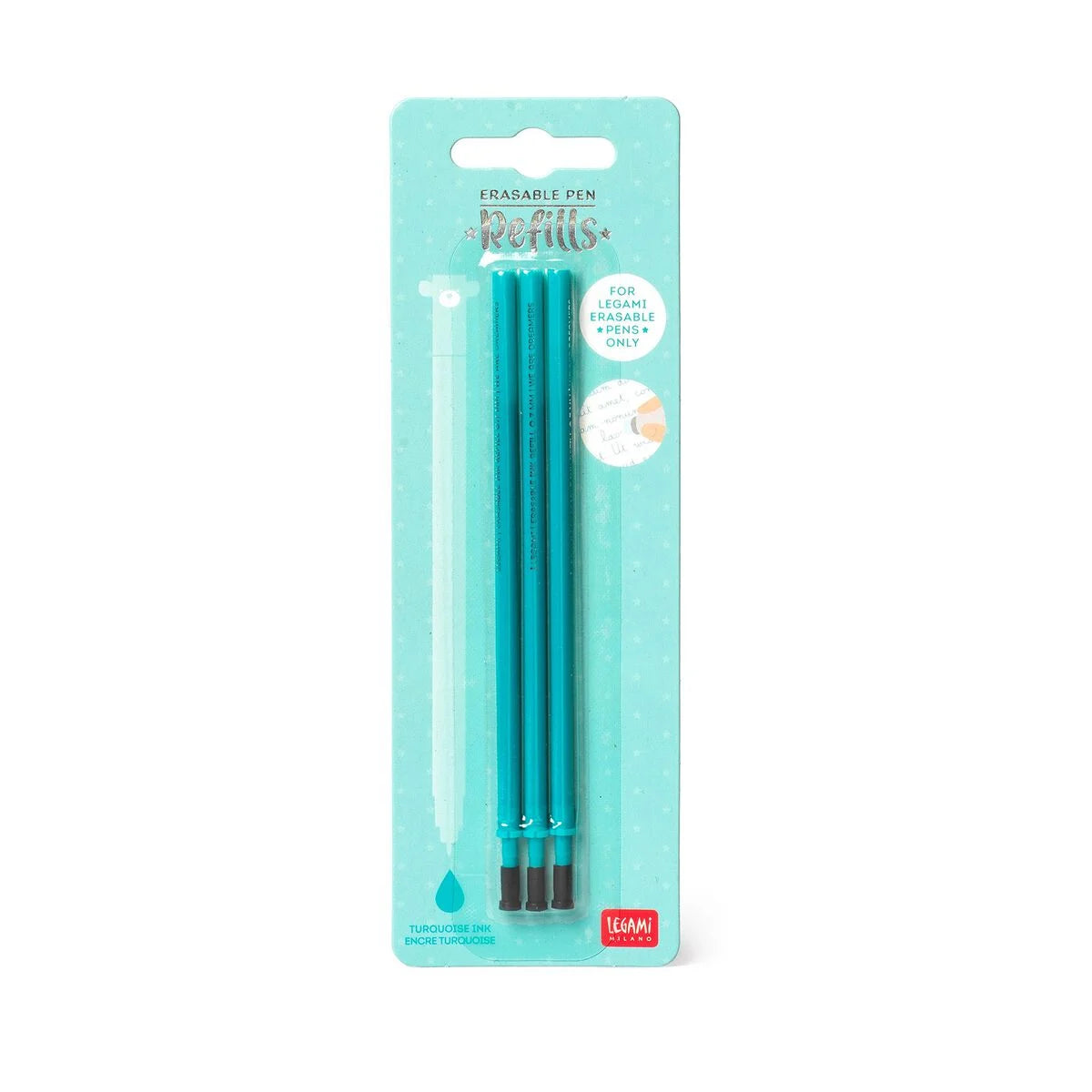 Conjunto de 3 Recargas para Canetas Apagáveis Legami - Tinta Turquesa