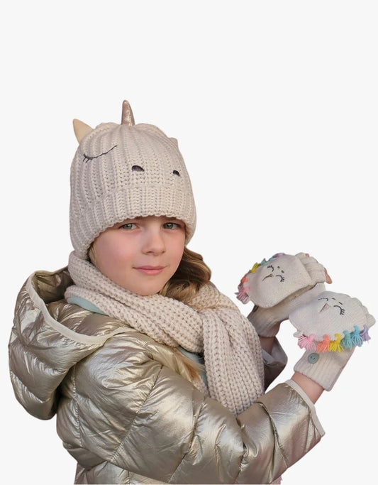 Luvas de malha 3/6 anos - Unicórnio