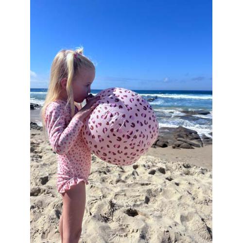 Bola de Praia 51cm - Leopardo Rosa Claro