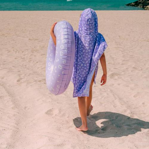 Poncho 65x65 cm - Leopard Lila