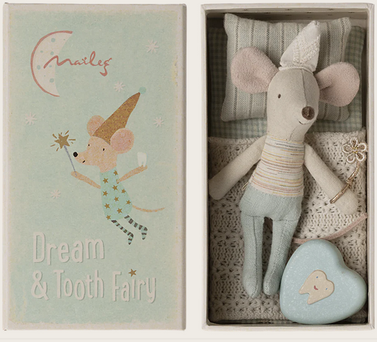 tooth fairy mouse, little brother in matchbox - FADA DOS DENTES AZUL