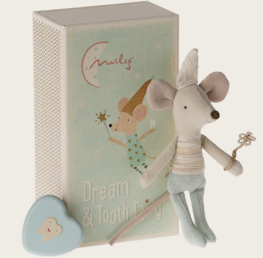 tooth fairy mouse, little brother in matchbox - FADA DOS DENTES AZUL